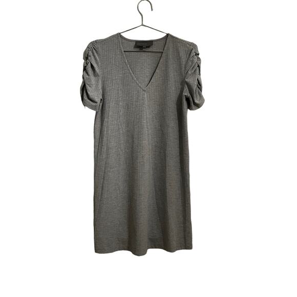 Anthropologie Sunday in Brooklyn Womens Gray Ribbed Short Sleeve Dress S - Picture 1 of 6